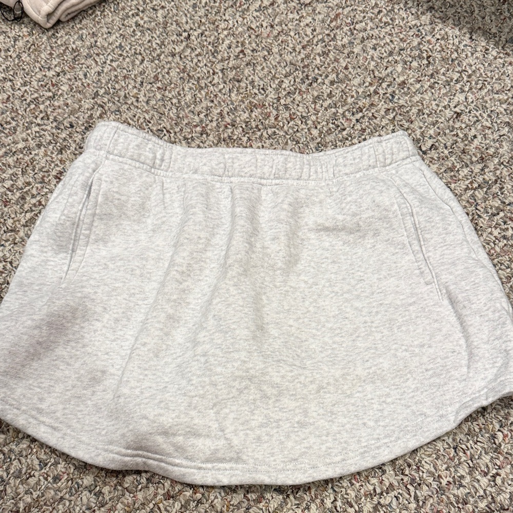 aerie Light Gray Circle Skirt with Pockets